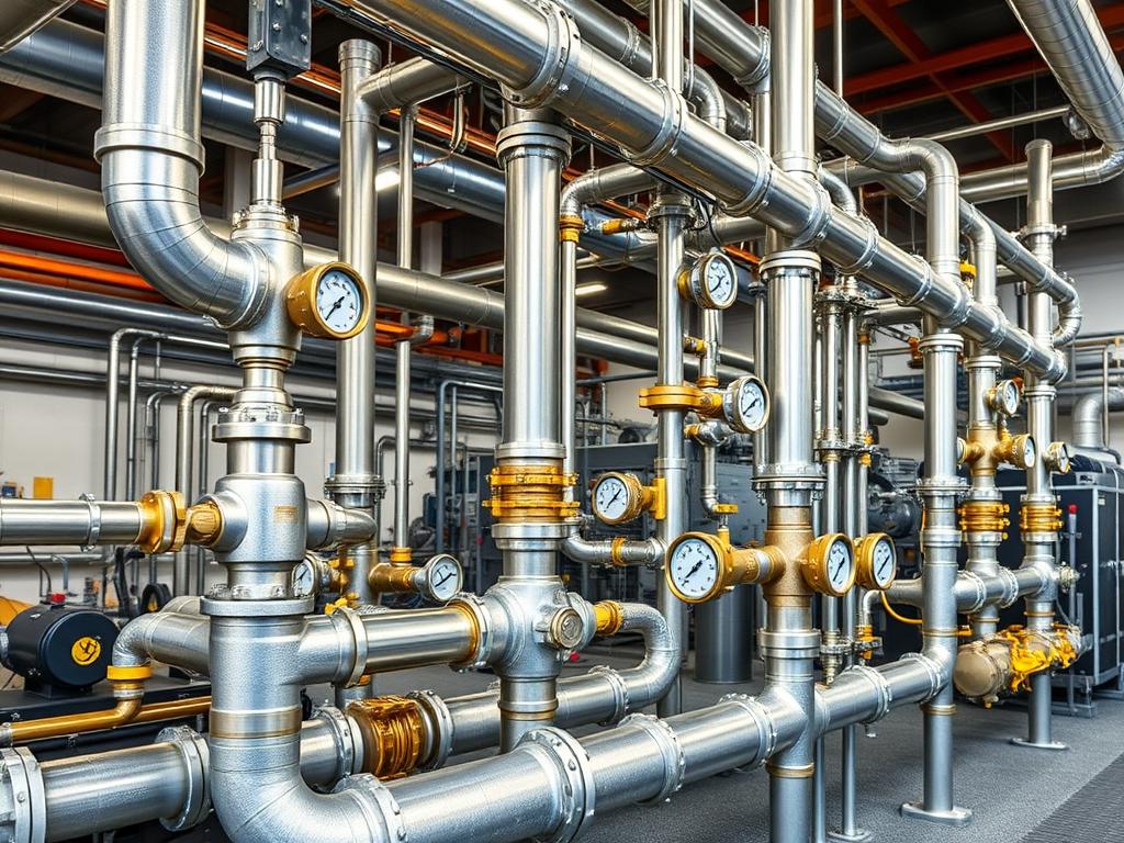 Instalacja przemysłowa wykorzystująca rury PN16 co oznacza zastosowanie w wymagających warunkach Instalacja przemysłowa wykorzystująca rury PN16 co oznacza zastosowanie w wymagających warunkach
