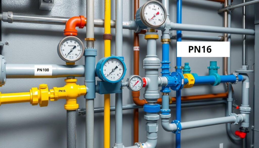 Instalacja rurowa z mieszanymi elementami PN10 i PN16 co oznacza różne strefy ciśnienia Instalacja rurowa z mieszanymi elementami PN10 i PN16 co oznacza różne strefy ciśnienia