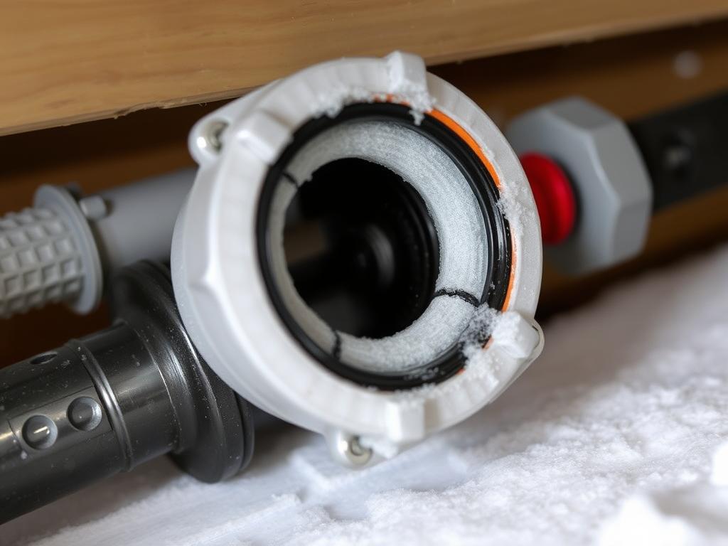 Izolacja termiczna zaworu napowietrzającego 50 mm w pomieszczeniu nieogrzewanym